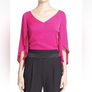 NWT Milly Fuchsia 100% silk  Blouse, US12